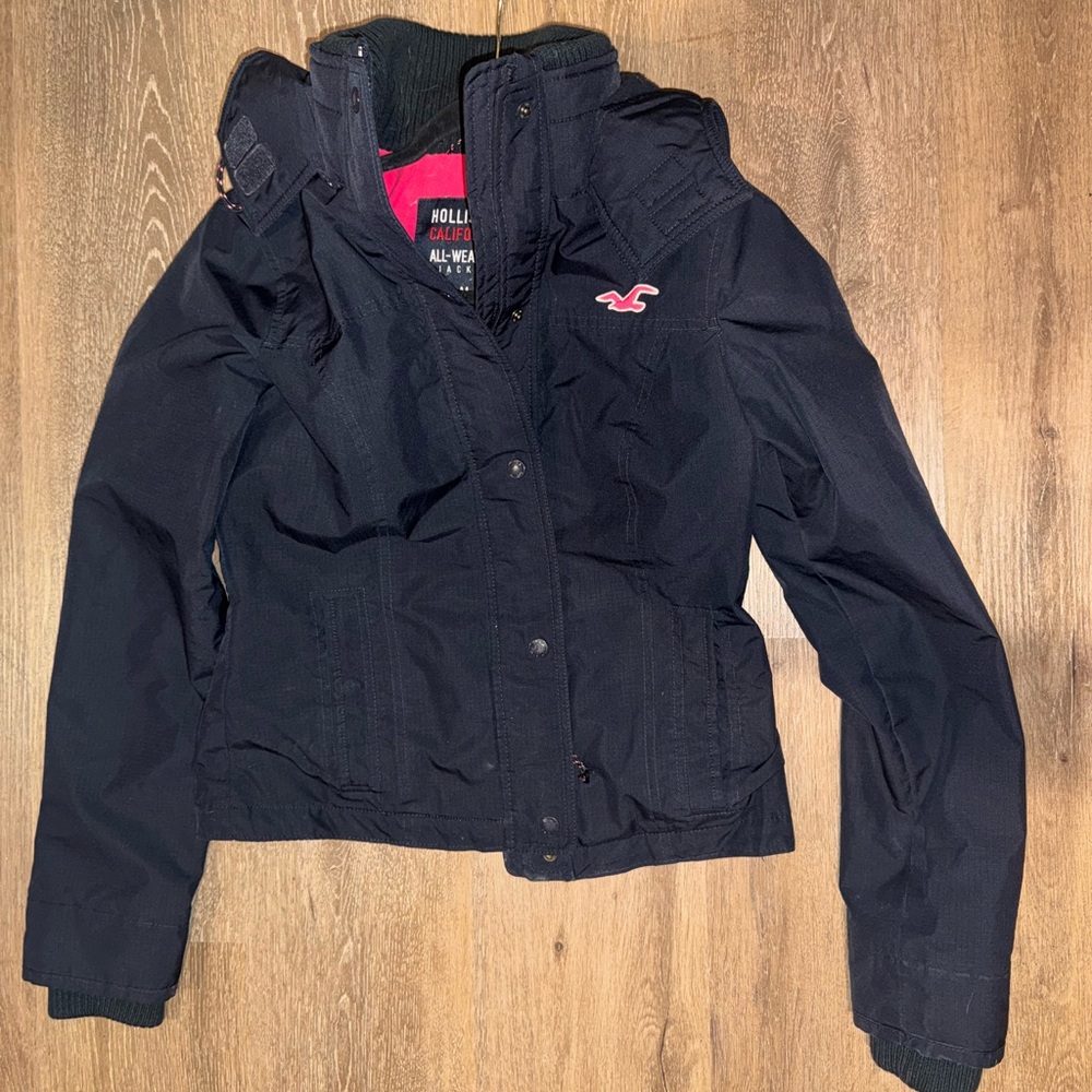 Hollister Women's All Weather Jacket with Pink Accents